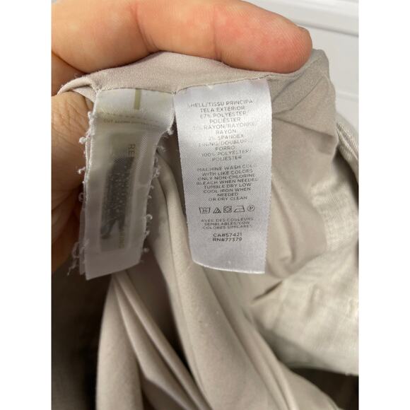 Ann Taylor, Sz 8P, Tan Pencil Skirt, Belted, Textured Woven, Lined, EUC, Petite - Picture 5 of 7